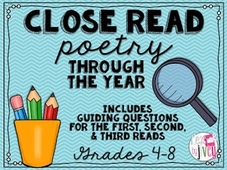 Close Read A Poetry Through The Year with Ideas by Jivey. 