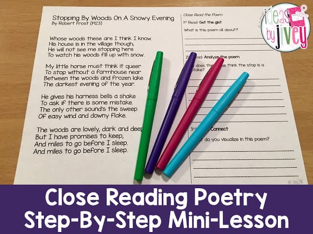 Use Poetry to Teach Close Reading Strategies with Ideas By Jivey