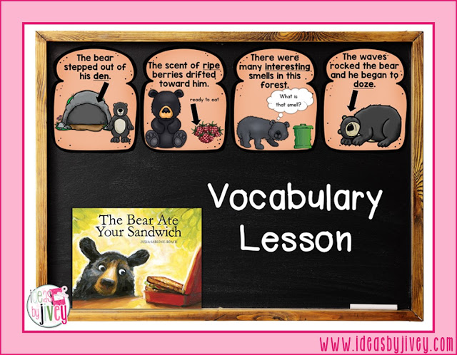 Ideas by Jivey presents a mentor text lesson on vocabulary for K-2 students with the book, The Bear Ate Your Sandwich. Free vocabulary cards and activities are provided so you can teach this in your classroom tomorrow!