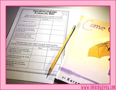 Ideas by Jivey shares multiple ways to use the mentor text, Come On, Rain! to integrate reading, writing, grammar, and science. Pick up a couple freebies and get some tips and lesson ideas, too!