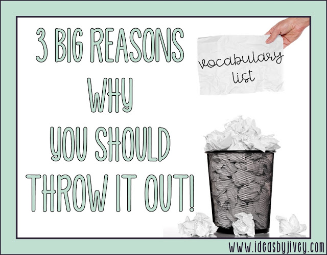Stop teaching vocabulary in isolation! Check out the research that provides three big reasons why vocabulary lists don't work.