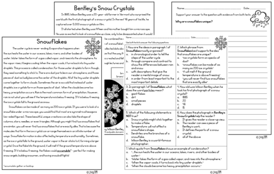 Paired texts sample, grades 4 and 6