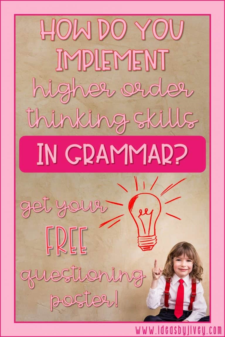 Higher Order Thinking Questions for Grammar and Writing - Ideas by Jivey