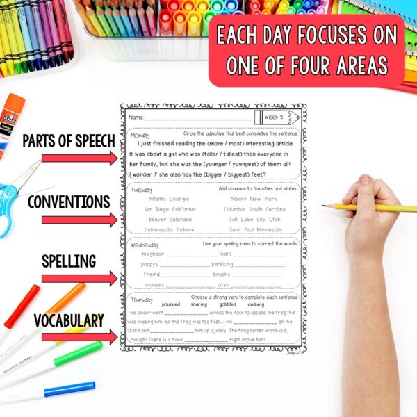 Grammar / Language Spiral Review BUNDLE (4th Grade) - Image 2