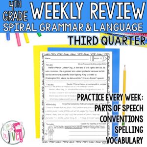 Grammar / Language Spiral Review 3rd Quarter Weeks 19-27 (4th Grade)