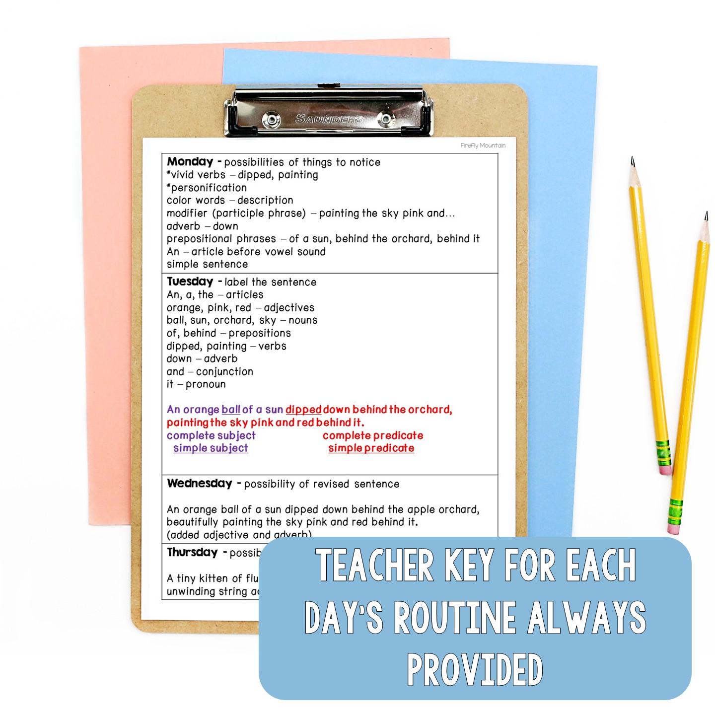 Mentor Sentences Unit: Daily Grammar Vol 2, First 10 Weeks (Grades 3-5) - Image 4
