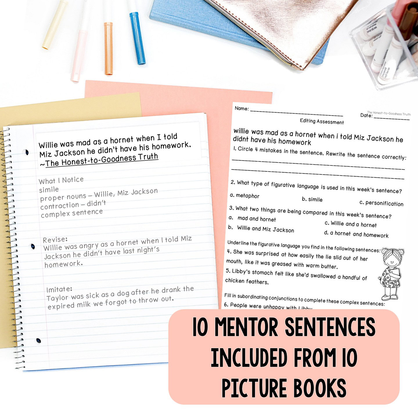 Mentor Sentences Unit: Daily Grammar Vol 2, Second 10 Weeks (Grades 3-5) - Image 2