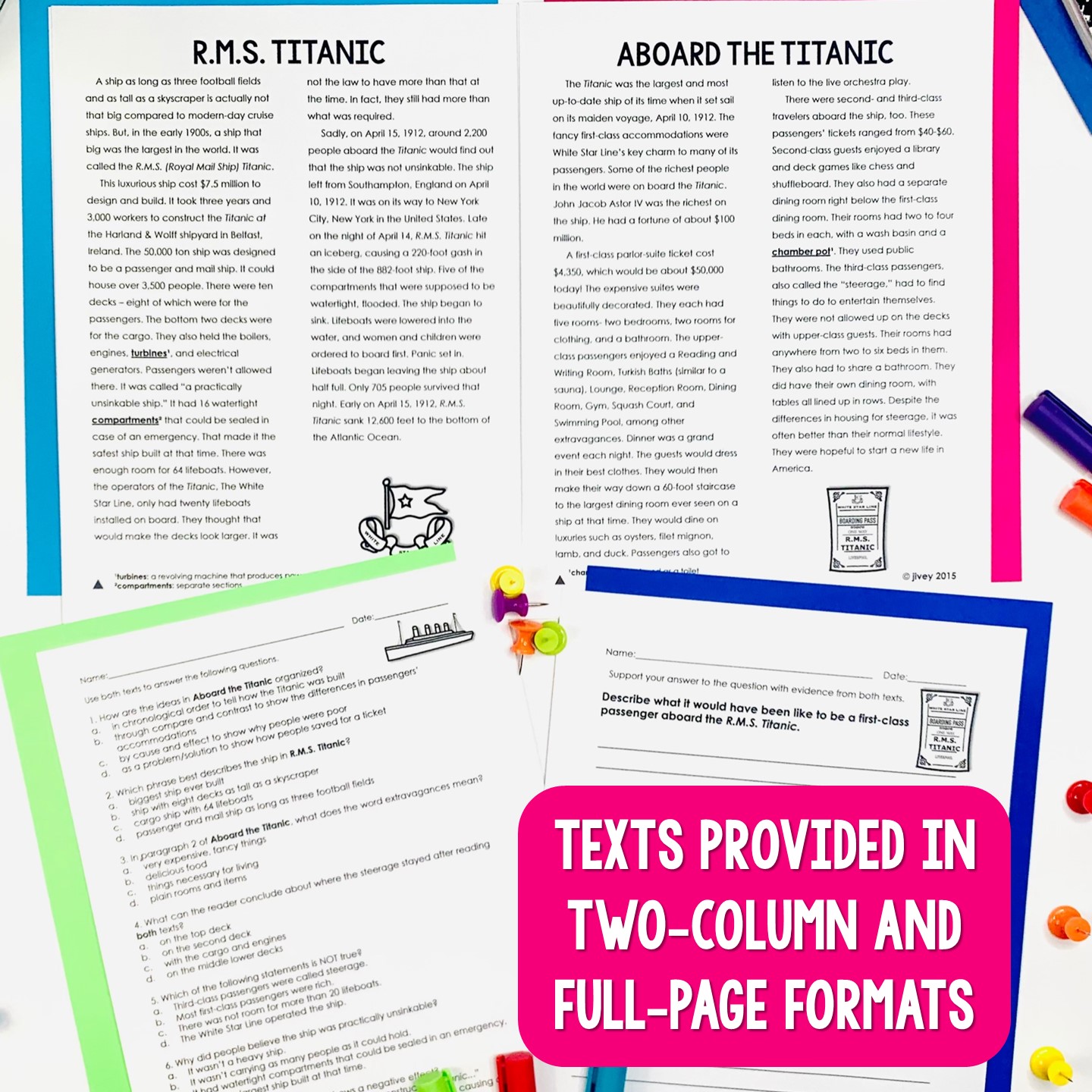 Titanic Paired Texts