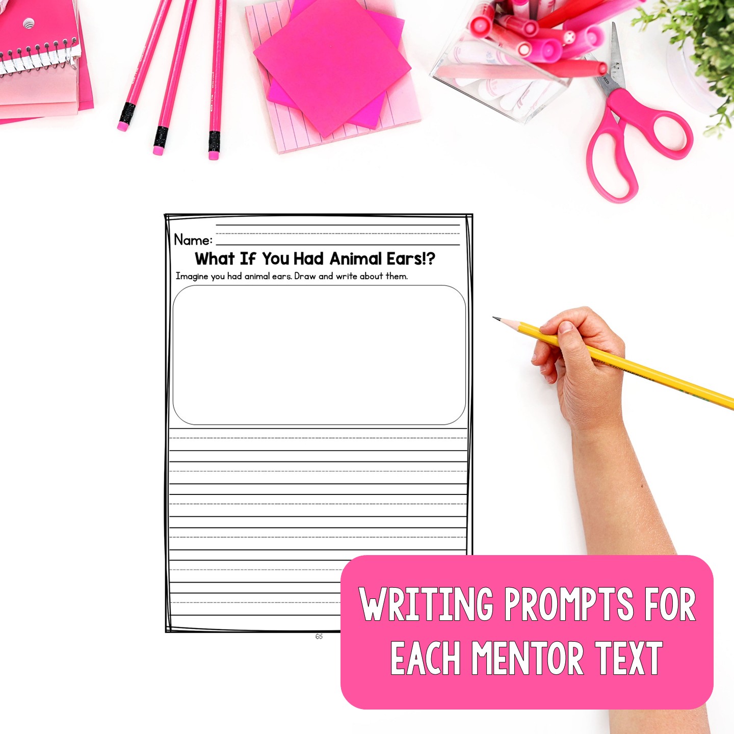 Animal writing prompt page for first and second grade informational writing