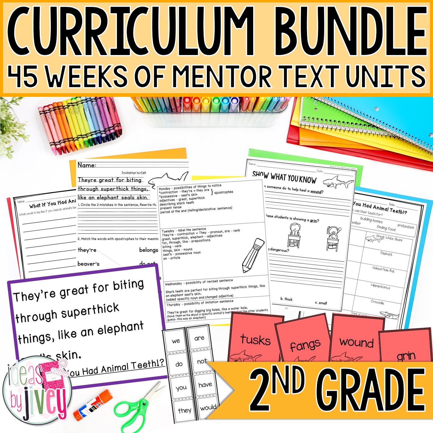 Yearlong mentor sentences curriculum for 2nd grade