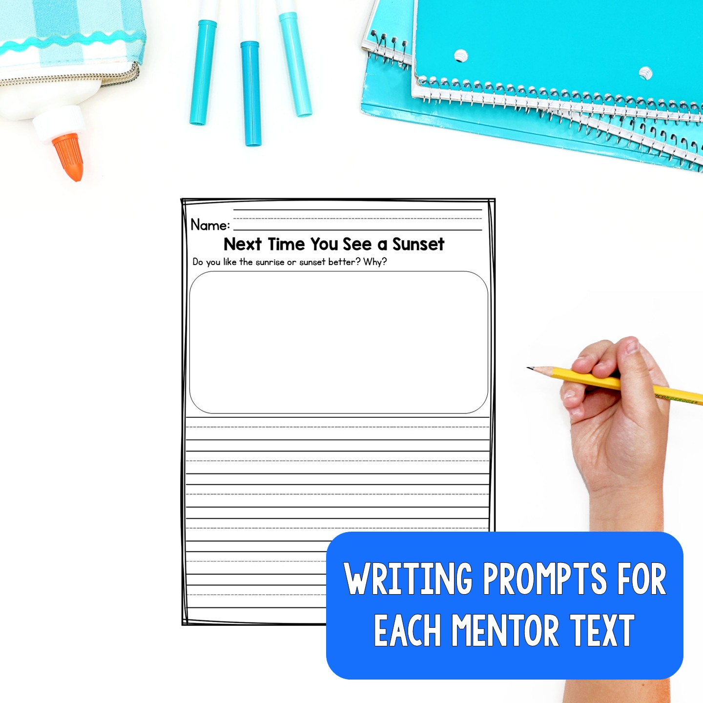 Writing prompt page tied to a weather book