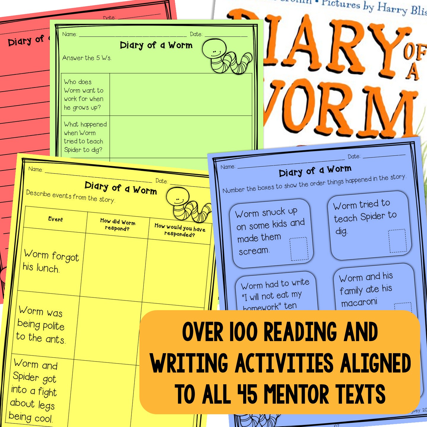 Reading comprehension activity for 2nd grade with graphic organizer