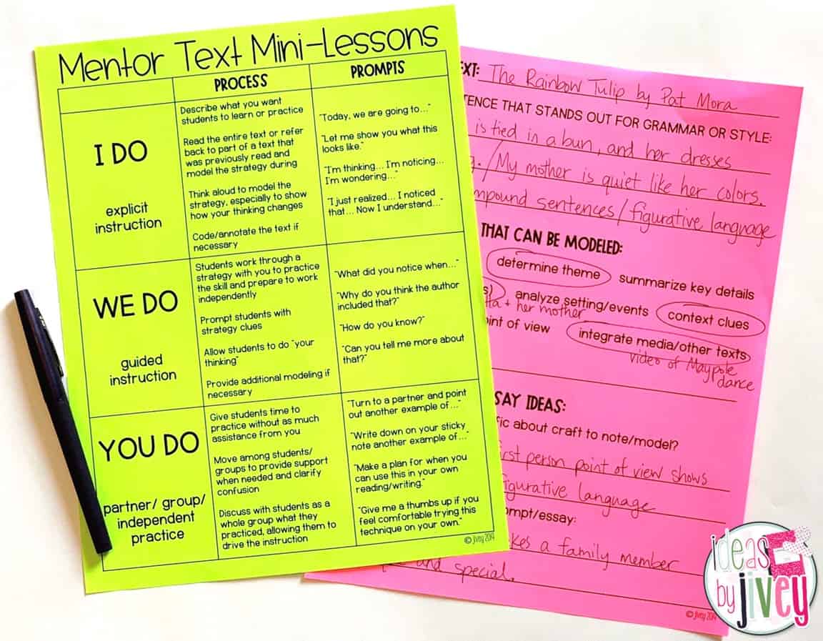 Download the free guide for mentor text mini-lessons!