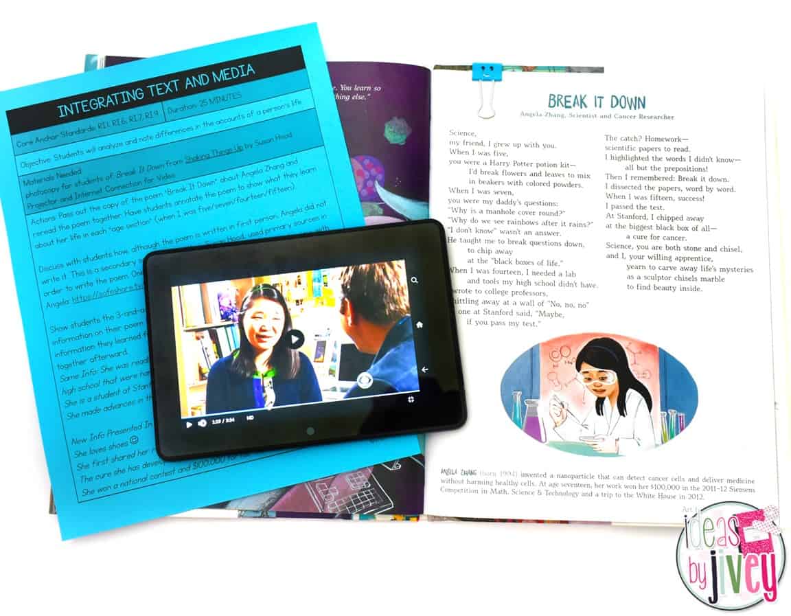 Utilize other media when you can with the mentor texts you use in the classroom to enable students to make connections and integrate information from a variety of sources.