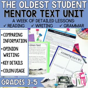 The Oldest Student Mentor Text Unit for Grades 3-5