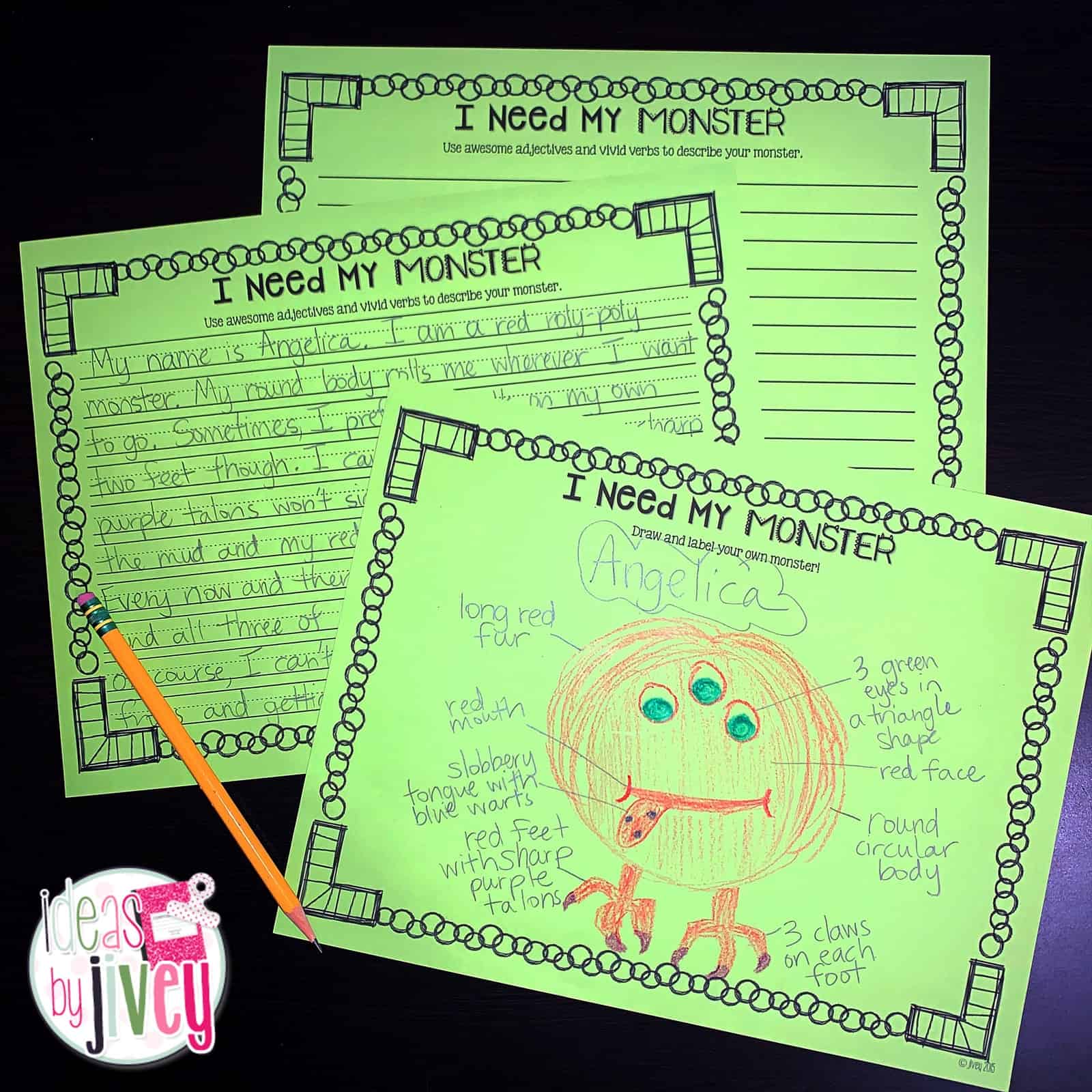 Descriptive writing is a tricky skill for students to master, but with mentor text modeling and practice, they can! Check out this free lesson download for the mentor text, I Need My Monster to help with "show, don't tell" writing. #mentortext #2ndgrade #3rdgrade #4thgrade #5thgrade