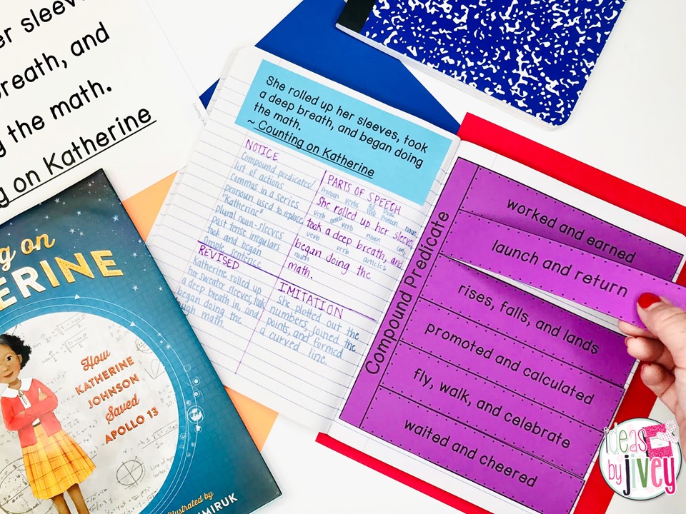 Counting On Katherine Mentor Text and Mentor Sentence notebook with interactive activity