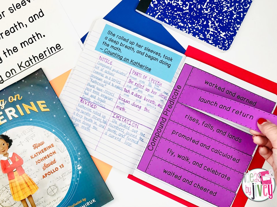 Counting On Katherine Mentor Text and Mentor Sentence notebook with interactive activity