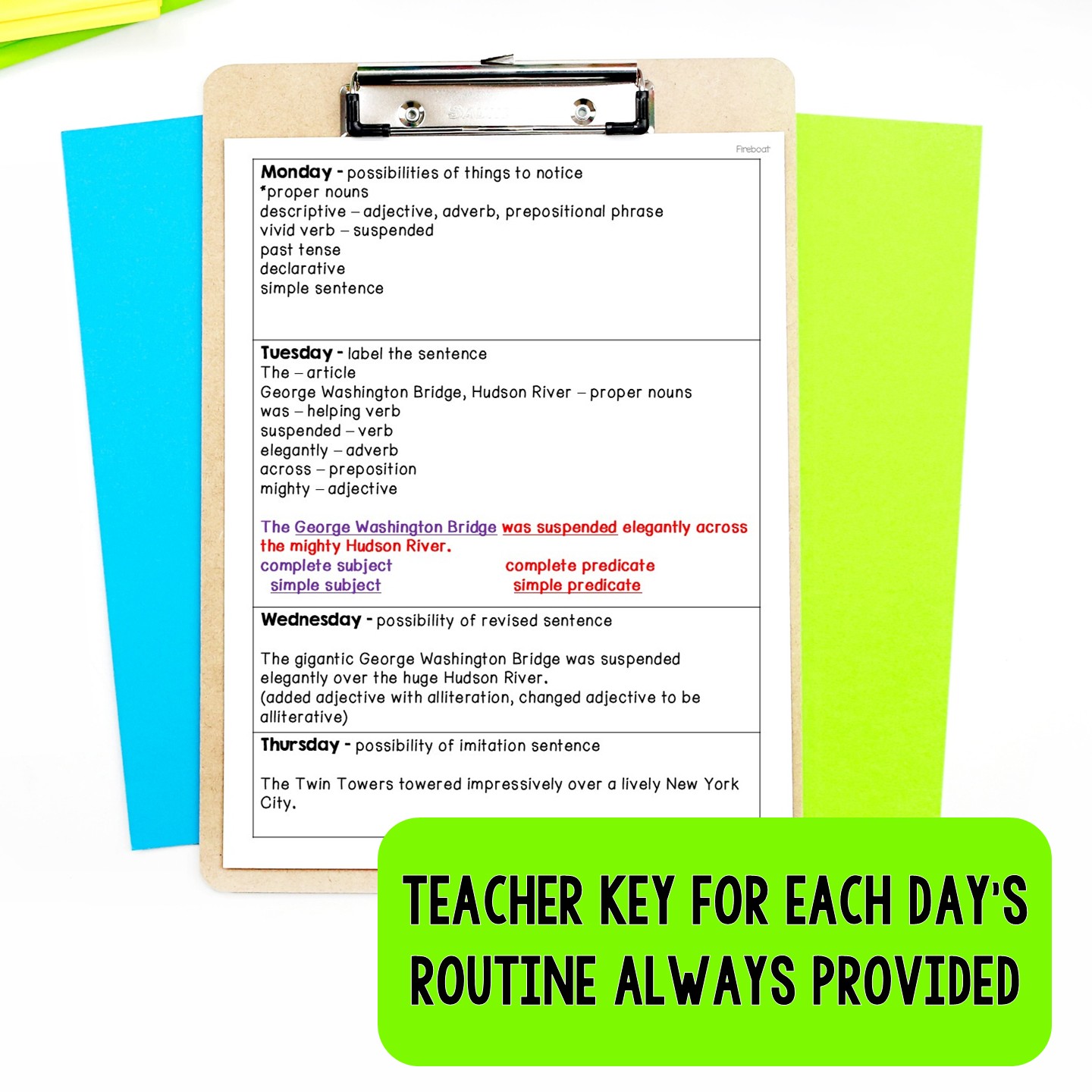 Mentor Sentences Unit: Daily Grammar Vol 3, First 10 Weeks (Grades 3-5) - Image 4