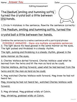 A Wrinkle In Time Mentor Sentences & Interactive Activities Mini-Unit (gr. 4-6) - Image 4