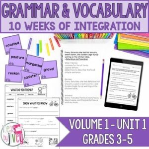 Daily Grammar & Vocabulary Language Arts Bundle | Volume 1, Unit 1 (Grades 3-5)