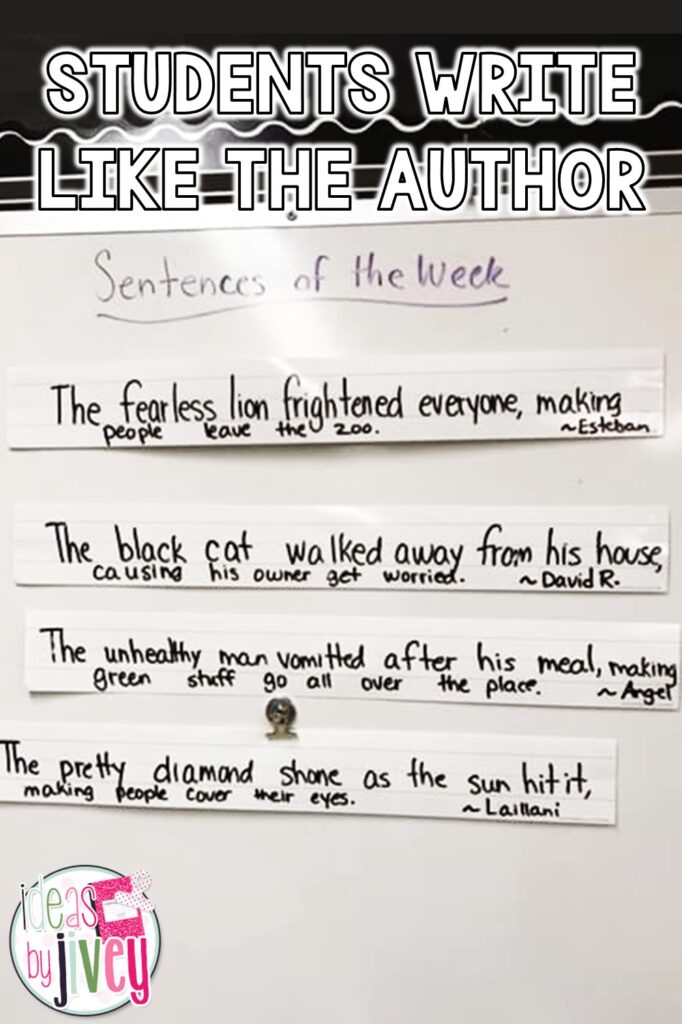 student mentor sentence imitations written like the author's structure 