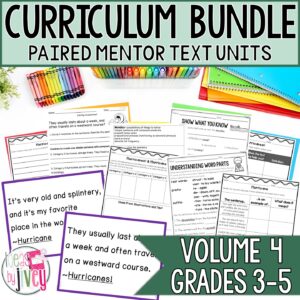 Yearlong mentor sentences curriculum with paired picture books, Volume 4, grades 3-5