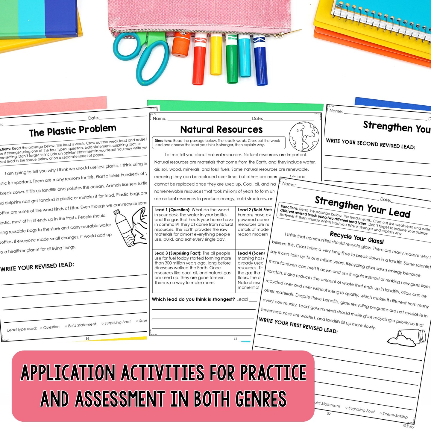 Writing passages about natural resources and conservation that build science knowledge during the writing block