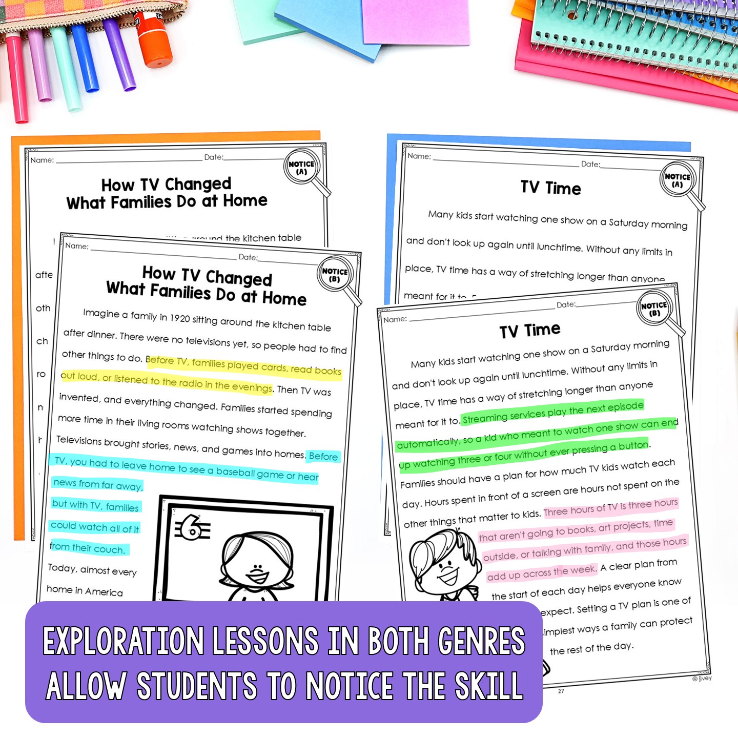 Exploration lessons comparing everyday inventions passages without proof and with proof, grades 2-3