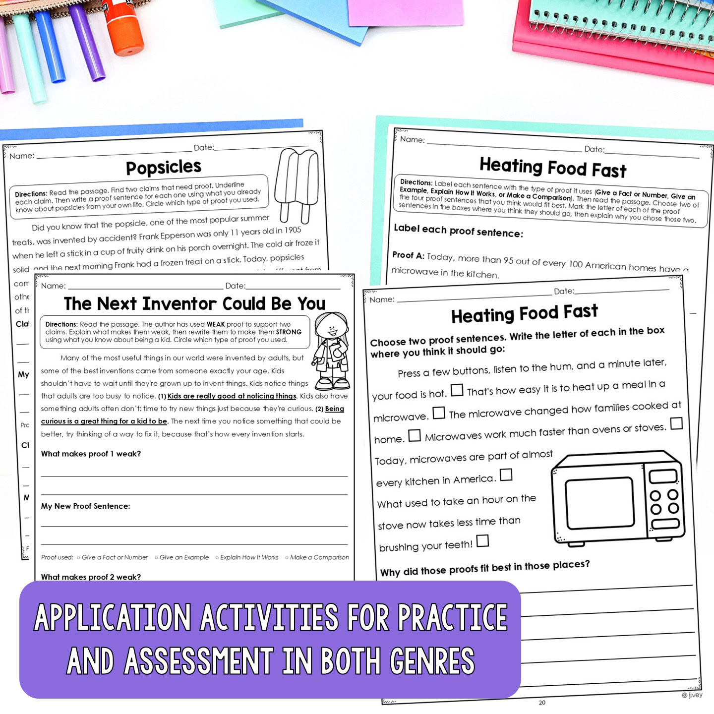 Revise With Strong Proof activities for adding reasons and facts to opinion and informational writing, grades 2-3