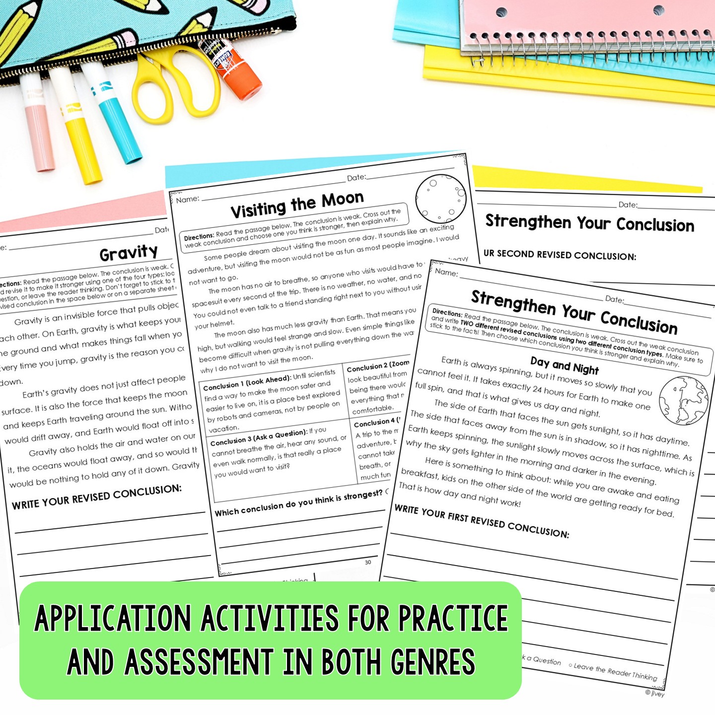 Revise With a Strong Conclusion activities replacing a weak ending