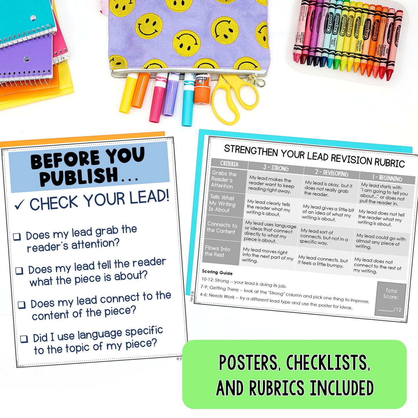 Revision checklist and rubric for opinion and informational writing