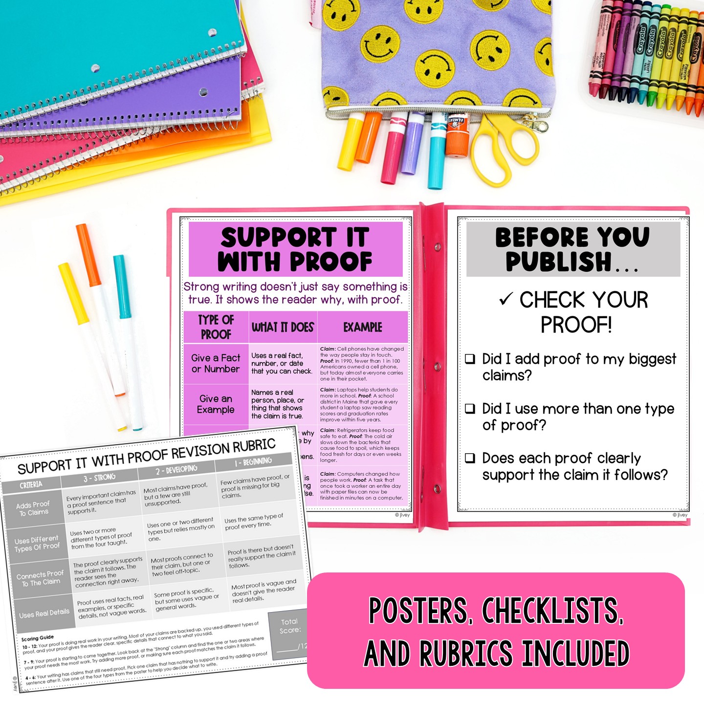 Revision checklist and rubric for opinion and informational writing