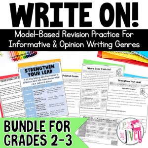 Writing revision activities bundle for 2nd and 3rd grade opinion and informational writing