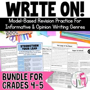 Writing revision activities bundle for 4th and 5th grade opinion and informational writing